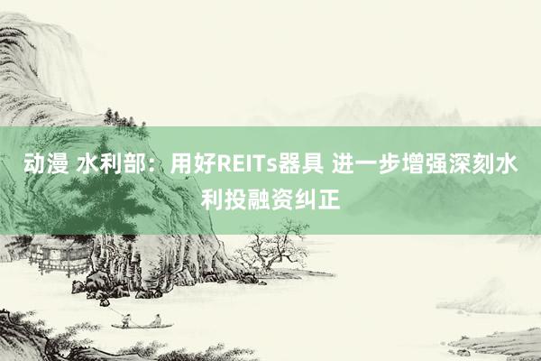 动漫 水利部：用好REITs器具 进一步增强深刻水利投融资纠