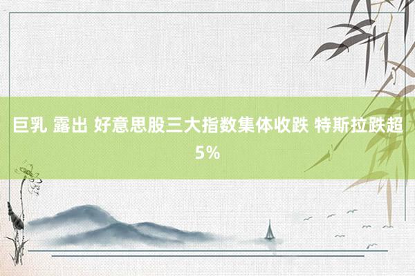巨乳 露出 好意思股三大指数集体收跌 特斯拉跌超5%