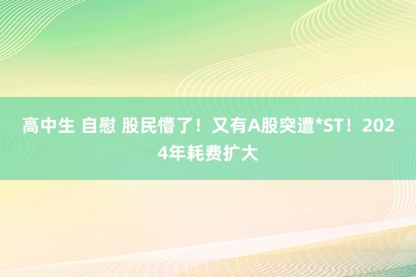 高中生 自慰 股民懵了！又有A股突遭*ST！2024年耗费扩